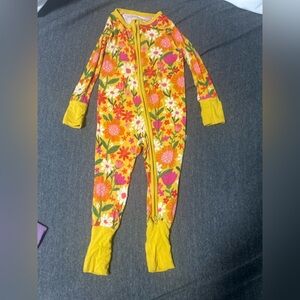 Little Sleepies Yellow Floral Onesie